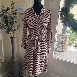Elegant Long Sleeve Patterned Dress